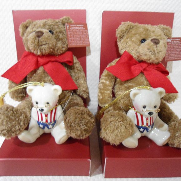 PAIR of Lenox American Bears * 100th Anniversary Ornament & Plush Teddy NIB BOGO - Picture 10 of 10